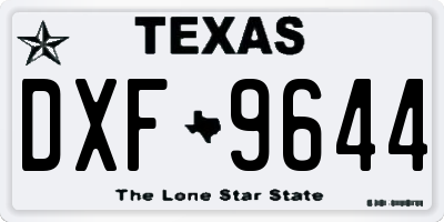 TX license plate DXF9644