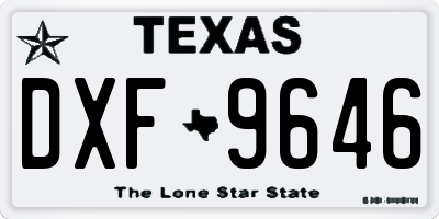 TX license plate DXF9646