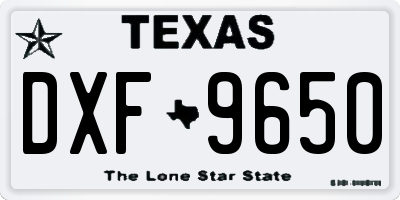 TX license plate DXF9650