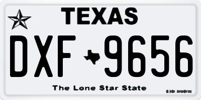 TX license plate DXF9656