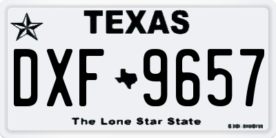 TX license plate DXF9657
