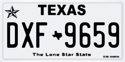 TX license plate DXF9659