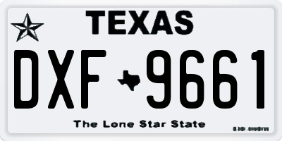 TX license plate DXF9661