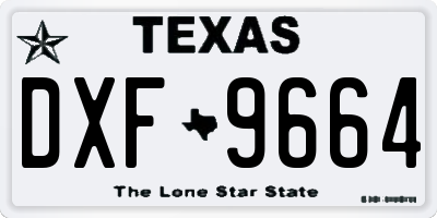 TX license plate DXF9664