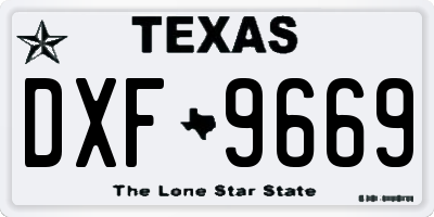 TX license plate DXF9669