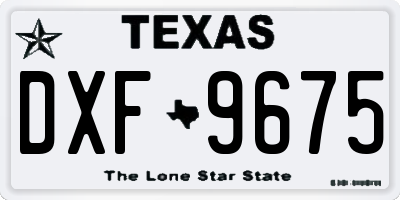 TX license plate DXF9675