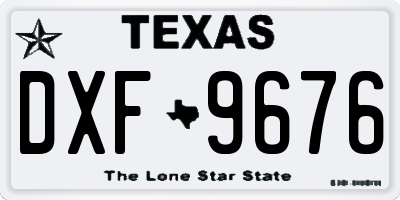 TX license plate DXF9676