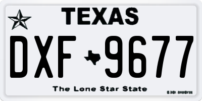 TX license plate DXF9677
