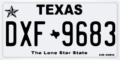 TX license plate DXF9683