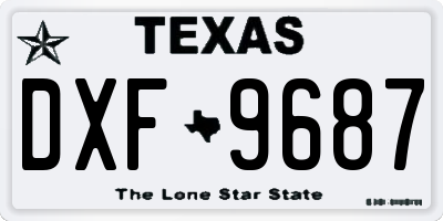 TX license plate DXF9687