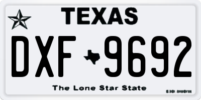 TX license plate DXF9692