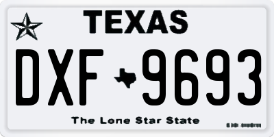 TX license plate DXF9693