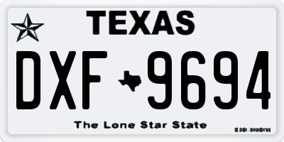 TX license plate DXF9694