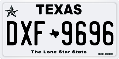 TX license plate DXF9696