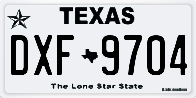 TX license plate DXF9704