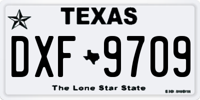TX license plate DXF9709