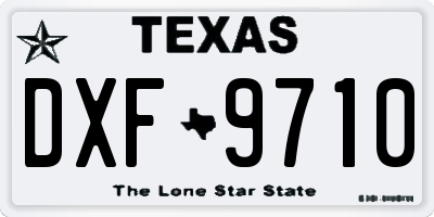 TX license plate DXF9710