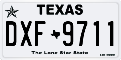 TX license plate DXF9711