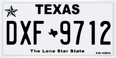 TX license plate DXF9712