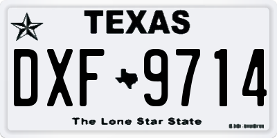 TX license plate DXF9714