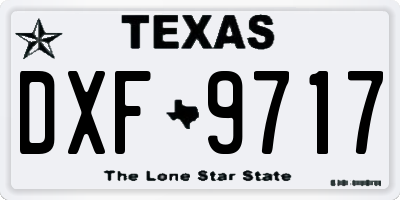 TX license plate DXF9717