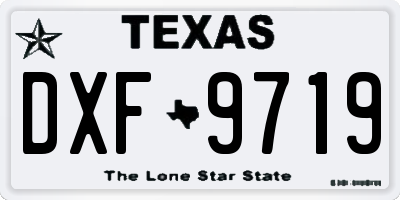 TX license plate DXF9719