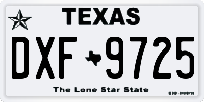 TX license plate DXF9725