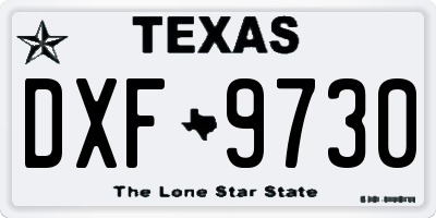 TX license plate DXF9730