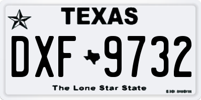 TX license plate DXF9732