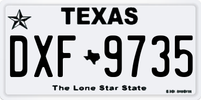 TX license plate DXF9735
