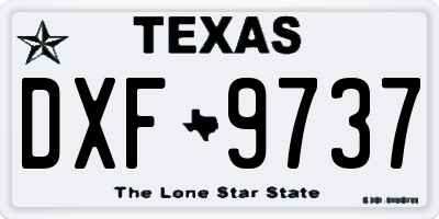 TX license plate DXF9737