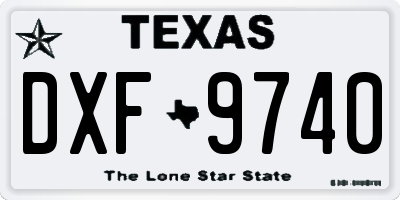 TX license plate DXF9740
