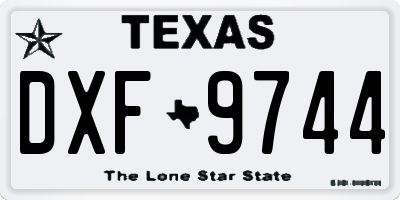 TX license plate DXF9744