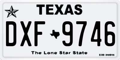 TX license plate DXF9746