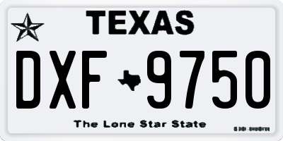 TX license plate DXF9750