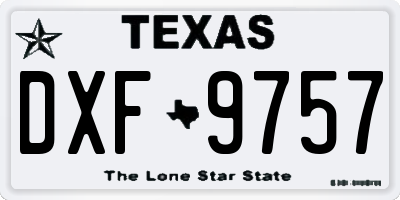 TX license plate DXF9757