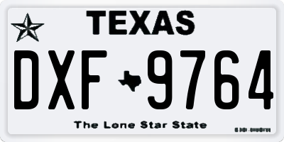 TX license plate DXF9764