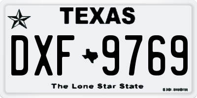 TX license plate DXF9769