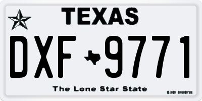 TX license plate DXF9771