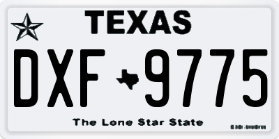 TX license plate DXF9775