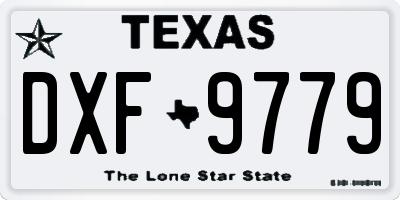 TX license plate DXF9779