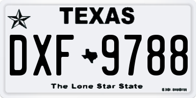 TX license plate DXF9788