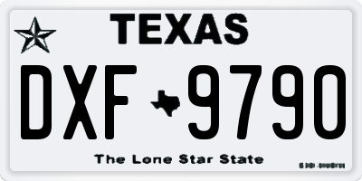TX license plate DXF9790