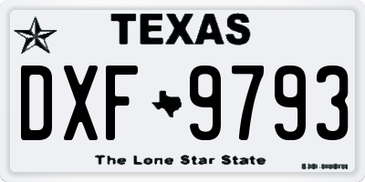 TX license plate DXF9793