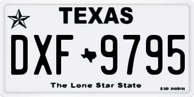 TX license plate DXF9795