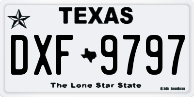 TX license plate DXF9797