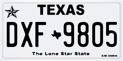 TX license plate DXF9805