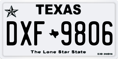 TX license plate DXF9806