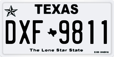 TX license plate DXF9811