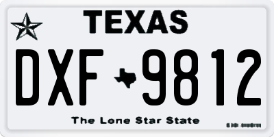 TX license plate DXF9812